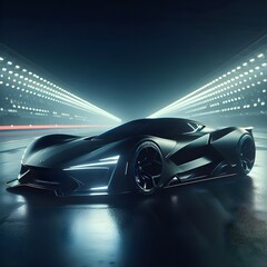 Photo of concept car from 2025,8k resoultion,hyper realstic, black.
