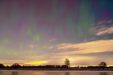 Northern lights over the Nordre Øyeren nature reserve
