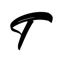 Initial Letter Calligraphy Logo Black And White