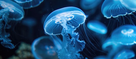 Moon jellyfish from the sea. - obrazy, fototapety, plakaty