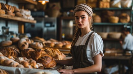 Woman Enjoying Freshly Baked Bread