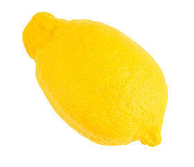 Fresh bright yellow raw organic lemon, isolated on transparent background
