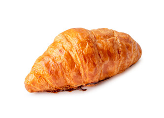 Delicious croissant isolated on white background with clipping path and shadow in png file format
