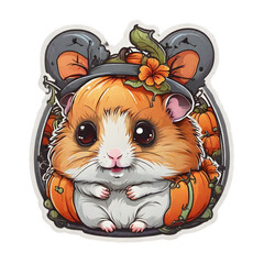Hamster Halloween Sticker