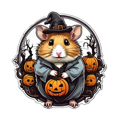 Hamster Halloween Sticker
