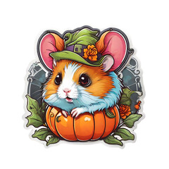 Hamster Halloween Sticker