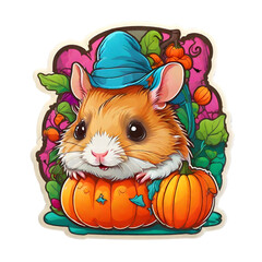 Hamster Halloween Sticker