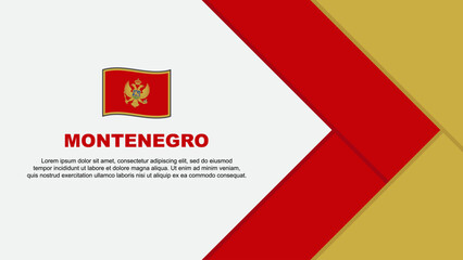 Montenegro Flag Abstract Background Design Template. Montenegro Independence Day Banner Cartoon Vector Illustration. Montenegro Cartoon