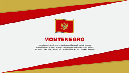 Montenegro Flag Abstract Background Design Template. Montenegro Independence Day Banner Cartoon Vector Illustration. Montenegro Design