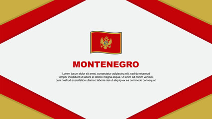 Montenegro Flag Abstract Background Design Template. Montenegro Independence Day Banner Cartoon Vector Illustration. Montenegro Template