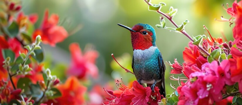The bird becomes more fascinating and blends with colors using diverse backgrounds. Native to Mexico, these birds enhance gardens with blooming flowers.