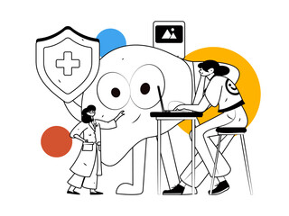 Medical characters fighting the epidemic flat vector concept operation hand drawn illustration
