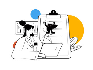 Medical characters fighting the epidemic flat vector concept operation hand drawn illustration
