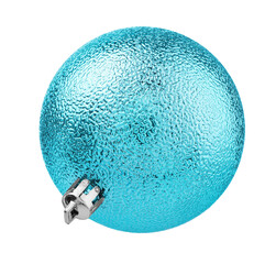 Beautiful light blue Christmas ball isolated on white