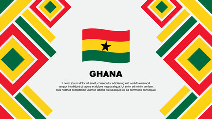 Ghana Flag Abstract Background Design Template. Ghana Independence Day Banner Wallpaper Vector Illustration. Ghana