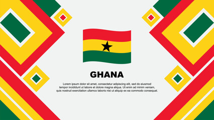 Ghana Flag Abstract Background Design Template. Ghana Independence Day Banner Wallpaper Vector Illustration. Ghana Cartoon