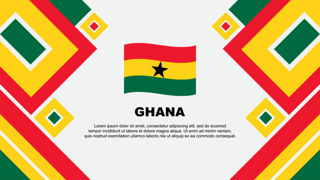 Ghana Flag Abstract Background Design Template. Ghana Independence Day Banner Wallpaper Vector Illustration. Ghana Cartoon - Powered by Adobe