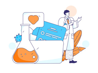 Medical characters fighting the epidemic flat vector concept operation hand drawn illustration
