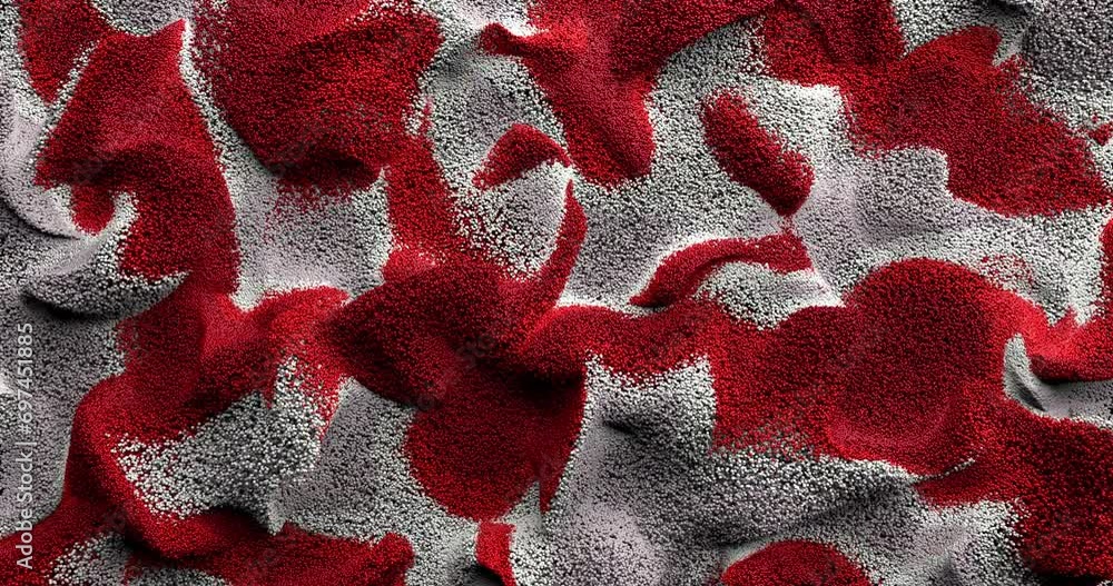 Aufkleber 3d abstract animation motion background with waving colorful spheres. color particles forming dynami