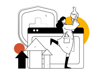 Medical characters fighting the epidemic flat vector concept operation hand drawn illustration
