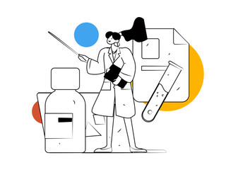 Medical characters fighting the epidemic flat vector concept operation hand drawn illustration
