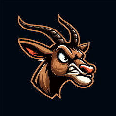 antelope head mascot logo template
