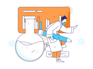 Medical characters fighting the epidemic flat vector concept operation hand drawn illustration
