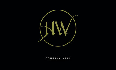 HW, WH, H, W Abstract Letters Logo Monogram