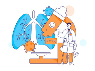Medical characters fighting the epidemic flat vector concept operation hand drawn illustration
