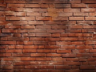 Obraz premium Wide Panoramic View of an Old Red Brick Wall, Showcasing the Classic Masonry