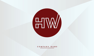 HW, WH, H, W Abstract Letters Logo Monogram