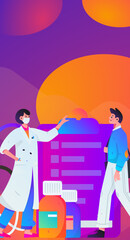 Medical characters fighting the epidemic flat vector concept operation hand drawn illustration
