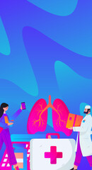 Medical characters fighting the epidemic flat vector concept operation hand drawn illustration
