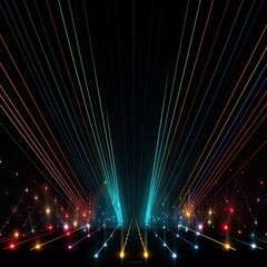 3D neon lights glow in the dark, moving light, created by AI.