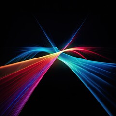 3D neon lights glow in the dark, moving light, created by AI.