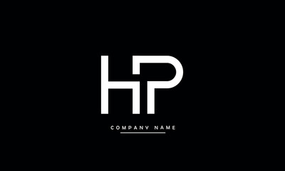 HP, PH, H, P Abstract Letters, Logo Monogram