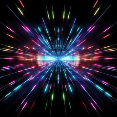 3D neon lights glow in the dark, moving light, created by AI.