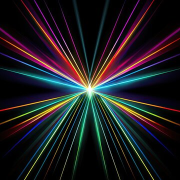 3D neon lights glow in the dark, moving light, created by AI.