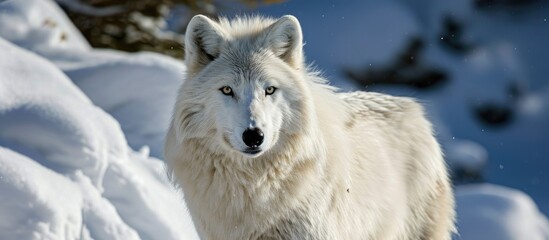 Obraz premium The Arctic wolf, also called the white or polar wolf.