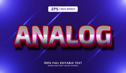 Design editable text effect, analog text vector illustration