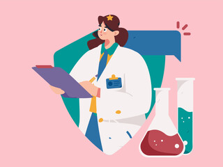 Medical characters fighting the epidemic flat vector concept operation hand drawn illustration
