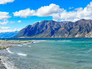 View of Lake Wanaka and mountains, New Zealand
