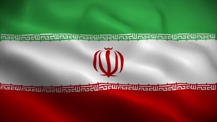 Iran flag waving animation, perfect loop, official colors, 4K video