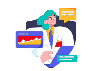Medical characters fighting the epidemic flat vector concept operation hand drawn illustration
