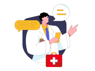 Medical characters fighting the epidemic flat vector concept operation hand drawn illustration
