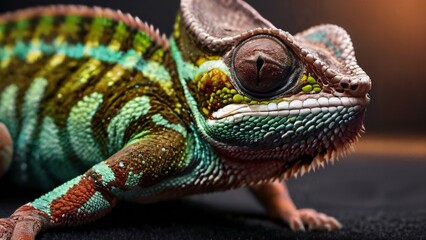 Obraz premium Reptile isolated in black background