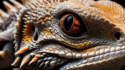 Fototapeta premium Reptile isolated in black background