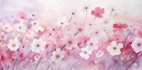 pink and white flowers background