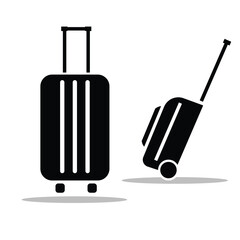 2 Set Of Travel bag icon set. vacation, baggage and luggage symbol. isolated vector image in simple style.