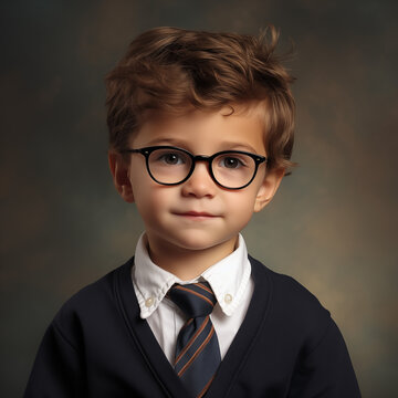 Young boy taking a school photo